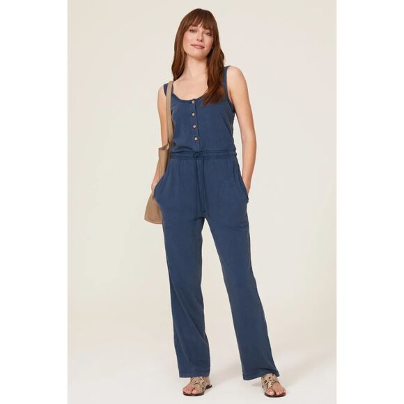 Faherty Pants - Faherty "Terra" Organic Cotton Jumpsuit in Slate Blue Size M